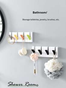 2 chiếc/1 chiếc Móc đàn piano bốn tấm sáng tạo, Móc gấp ẩn đơn giản, Móc treo chìa khóa túi quần áo, Móc treo đồ dùng cho trẻ em - SD-528 - Xem 1