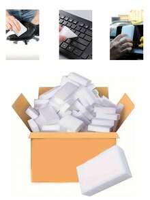 15 件装多功能家用清洁海绵，用于洗碗、清洁鞋子和汽车的魔术海绵垫，纳米海绵块，10 件 - 白色 - 查看 5