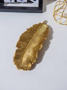 1 khay đựng đồ trang sức hình lá vàng, phụ kiện trang trí nhà cửa - Vàng - Xem 9