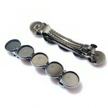 2个铜质发夹发箍夹子，空白底座，适用于12mm凸面宝石，DIY珠宝制作配件。