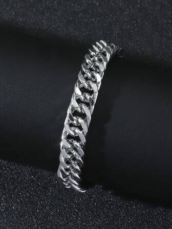 男士嘻哈风金属链枪黑色手链，简约清爽夏季手饰