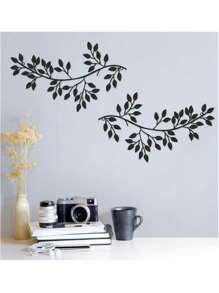 2pcs 30cm Metal Leaf Wall Decor, Vine Olive Branch Leaves Wall Art Sculpture, Home Decoration For Living Room & Bedroom, Home Decor, Room Decor, Wall Decor Gifts Birthday Graduation