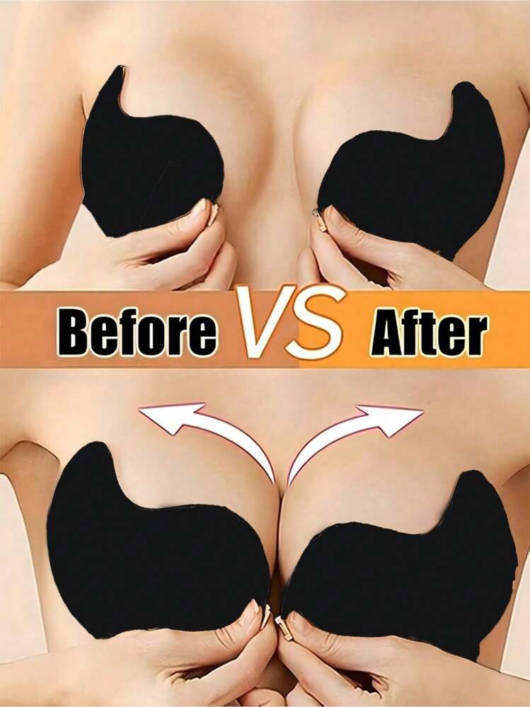 无肩带粘性胸罩硅胶胸瓣，性感聚拢隐形女式胸罩，适合细肩带连衣裙和婚纱，芒果形罩杯可为小胸部增加更多体积 - 彩色 - 查看 15