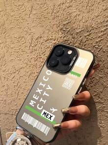 Letter Airplane Ticket & QR Code TPU Soft Phone Case - Multicolor - View 6