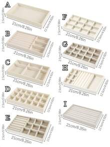 9 件/套珠宝收纳盒，珠宝整理托盘，天鹅绒珠宝展示托盘，可堆叠珠宝架，抽屉式珠宝托盘，适用于戒指、口红、手表、卧室珠宝展示、梳妆台、化妆台、圣诞节、万圣节、情人节礼物 - 彩色 - 查看 8