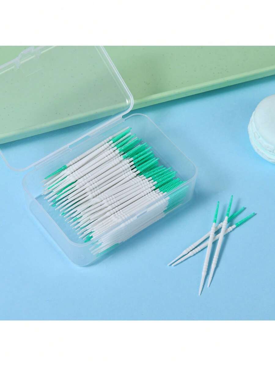 1 件牙线棒，150 件超长柔软硅胶牙线棒，用于牙龈按摩和口腔清洁 - 綠色 - 查看 1