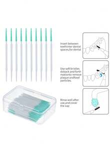 1 件牙线棒，150 件超长柔软硅胶牙线棒，用于牙龈按摩和口腔清洁 - 綠色 - 查看 2
