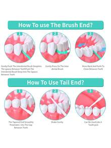 1 件牙线棒，150 件超长柔软硅胶牙线棒，用于牙龈按摩和口腔清洁 - 綠色 - 查看 7