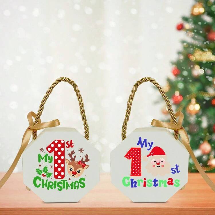 10 hộp quà Giáng sinh cá nhân hóa, hộp quà Giáng sinh, hộp đêm Giáng sinh, hộp quà Giáng sinh đầu tiên, túi đựng bánh quy, hộp kẹo Giáng sinh, tiệc Giáng sinh năm mới - hộp bát giác - Xem 10