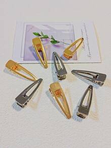 8 Stücke goldene Haarklammern, Haarstyling-Haarspangen für Frauen, Mädchen, Basteln, DIY Haarbänder. Damen solid Lässig Haarstyling Haarklammer für den Alltag. Haarstyling Haarklammern Gold/Silber Metall Haarklammern DIY Haarschleife Haarspange Bastelbedarf für Kunsthandwerksprojekte Haarstyling und Make-up. Goldene Haarstyling Haarklammern Haarspangen Cut Out Metallhaarklammer - Verschiedenfarbig - Übersicht 2