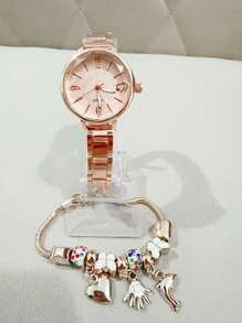 Casual Women's Quartz Watch Bracelet Kit - Hồng - Xem 3