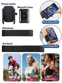 1 Giá đỡ điện thoại đa chức năng di động cho cánh tay/cổ tay - màu đen - Xem 3