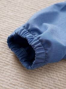 Yierying Young Girl Cute Butterfly Pattern Light Blue Comfortable Casual Pants - Baby Blue - View 3