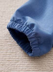 Yierying Young Girl Cute Butterfly Pattern Light Blue Comfortable Casual Pants - Baby Blue - View 4