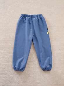 Yierying Young Girl Cute Butterfly Pattern Light Blue Comfortable Casual Pants - Baby Blue - View 2