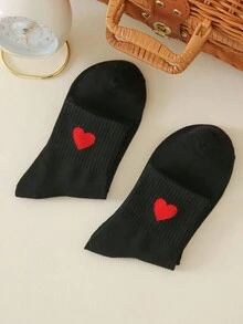 2 双女式心形图案休闲短袜 - 彩色 - 查看 5