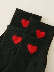 2 双女式心形图案休闲短袜 - 彩色 - 查看 3