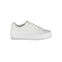 Calvin Klein Sleek Lace-Up Sneakers With Contrast Women's Detail - 白色 - 查看 1