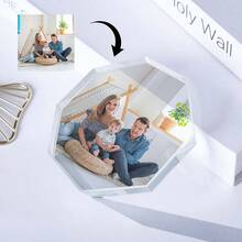 定制 1 件新家居桌面装饰摆件，温馨浪漫人造水晶透明八角形结婚周年生日礼物 - 無色 - 查看 6