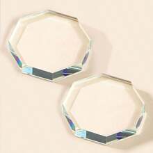 定制 1 件新家居桌面装饰摆件，温馨浪漫人造水晶透明八角形结婚周年生日礼物 - 無色 - 查看 2