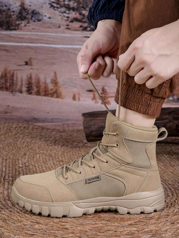 2024 Herbst Khaki modische Schwerlast-Sohle Herren High-Top Arbeitsschuhe