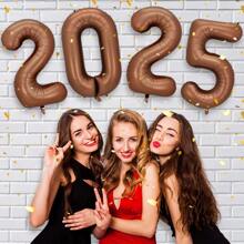 40 Inch Caramel Chocolate Number 2025 Foil Balloon, Oversized Chocolate Number Balloon For Birthday Party, Anniversary Celebration, New Year, Christmas Decoration, Photo Backdrop - Chocolate - View 5