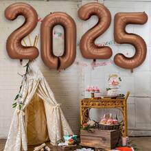 40 Inch Caramel Chocolate Number 2025 Foil Balloon, Oversized Chocolate Number Balloon For Birthday Party, Anniversary Celebration, New Year, Christmas Decoration, Photo Backdrop - Chocolate - View 4