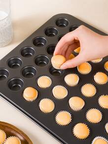 12pcs/24pcs/35pcs/48pcs Mini Cake Mold Muffin Cupcake Baking Tray, Bakery Tools For Muffin Cups And Sponge Cake Baking In Oven, Household Baking