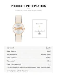 Coach 佩里 (Perry) 女士石英腕表，米色皮革表带，优雅女士标志性马车标志表盘，防水深度 3 ATM/30 米，适合女性