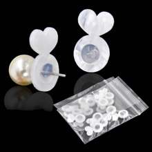 10/30/50pcs Heart Silicone Earring Backs For Heavy Earrings,Invisible Lift Support Pads For Droop-Free Ear Lobe,Secure Earring Lifters For Studs & Danglers - Ear Plug - View 6