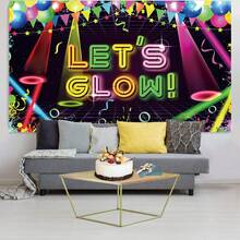 1 件霓虹灯 Let's Glow 摄影背景涂鸦气球旗帜灯光派对横幅 59.1 * 39.4/82.7 * 59.1 英寸生日室内节日户外照片背景情人节快乐 - 彩色 - 查看 8