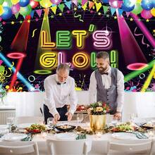 1 件霓虹灯 Let's Glow 摄影背景涂鸦气球旗帜灯光派对横幅 59.1 * 39.4/82.7 * 59.1 英寸生日室内节日户外照片背景情人节快乐 - 彩色 - 查看 7