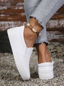 女款皮質懶人鞋，行走鞋，時尚休閒鞋