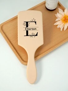 1 件个性化定制梳子，带手柄的大方形气垫梳，顺发刷，适合女性、男性和儿童，顺发梳用于按摩头皮，稀疏/卷曲/干燥的头发，雕刻定制首字母和名字，朋友礼物家庭礼物发刷儿童礼物，女孩礼物，伴娘礼物 - 杏色 - 杏色 - 查看 5