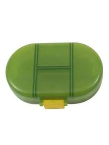 1 件便携式翻盖药丸收纳盒，带隔层，大容量，塑料旅行药盒 - 彩色 - 查看 12