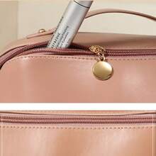 Bolsa de maquillaje personalizada para novia - Caja de almacenamiento de cosméticos de piel sintética personalizada con gran capacidad, adecuada para mujeres, ideal como regalo para damas de honor y Navidad, bolsa de maquillaje, accesorios de viaje