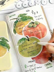 1 set de 30 feuilles de notes adhésives en forme d'extraterrestre, de la série des notes adhésives de fruits, créatives et portables. Les étudiants peuvent écrire des messages 30 fois, fournitures scolaires, rentrée scolaire