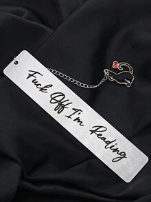 Stainless Steel Black Cat Bookmark With Chain: Adorable For Cat Lovers And Bookworms Christmas Gifts Gift Thanksgiving Y2K Gifts For Women - Multicolor - View 1