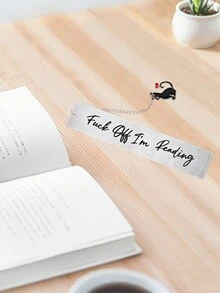 Stainless Steel Black Cat Bookmark With Chain: Adorable For Cat Lovers And Bookworms Christmas Gifts Gift Thanksgiving Y2K Gifts For Women - Multicolor - View 5