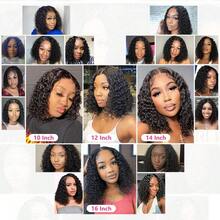 Smilegirl Short Bob Wear And Go Glueless Curly 5x5 Closure Wigs Human Hair Pre Plucked Pre Cut Deep Wave Human Hair Wigs With Elastic Band For Women Water Wave Wigs Cyber Monday Christmas Holiday Gift Party - Natural Black - 查看 7