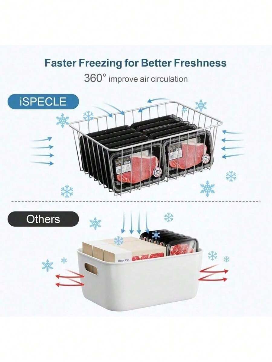 Freezer Organizer Bins 4 Pack Medium Upright Freezer Baskets For 14