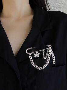 Ghim cài áo xích thời trang, Phụ kiện trang trí kim loại thời trang đường phố, Phụ kiện quần áo Unisex, Vừa vặn với vòng eo, Thích hợp làm quà tặng Giáng sinh, Năm mới, Ngày lễ tình nhân - Nhiều màu - Xem 4