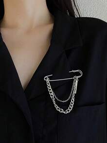 Ghim cài áo xích thời trang, Phụ kiện trang trí kim loại thời trang đường phố, Phụ kiện quần áo Unisex, Vừa vặn với vòng eo, Thích hợp làm quà tặng Giáng sinh, Năm mới, Ngày lễ tình nhân - Nhiều màu - Xem 2