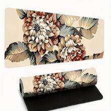 1 件彩色花卉印花鼠标垫游戏鼠标垫多尺寸键盘桌垫橡胶防滑办公鼠标垫办公桌配件键盘桌垫适用于学校办公室家庭礼物送给朋友家人 - 彩色 - 查看 2