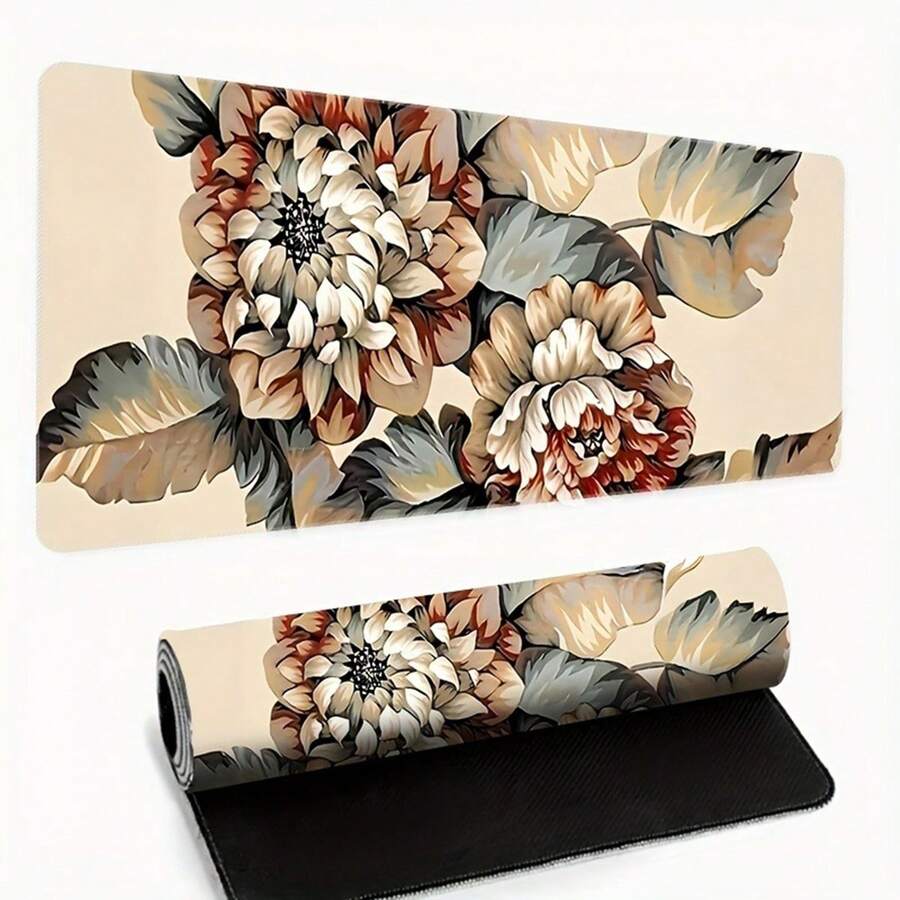 1 件彩色花卉印花鼠标垫游戏鼠标垫多尺寸键盘桌垫橡胶防滑办公鼠标垫办公桌配件键盘桌垫适用于学校办公室家庭礼物送给朋友家人