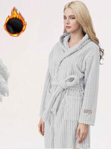 1 chiếc áo ngủ nữ, áo choàng tắm bằng vải nỉ san hô, mềm mại, gia đình, phòng tắm, đây là món quà hoàn hảo cho mẹ, vợ hoặc bạn bè của bạn, những chiếc áo choàng tắm dành cho phụ nữ này là lựa chọn tuyệt vời làm quà tặng sinh nhật tiếp theo hoặc quà tặng cho lễ hội và ngày lễ sắp tới. Mùa thu và mùa đông - Nhiều màu - Xem 9