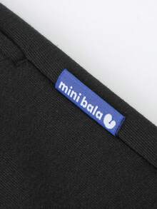 mini bala 男童女童新款可调节宽松长裤2024年秋季 - 黑色 - 查看 7