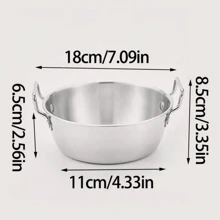 1 件不锈钢金色双耳小吃盘，创意糖果薯条篮托盘，学校用品 - 圓形把手 - 查看 18