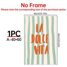 1pc LA DOLCE VITA Art Print, Italian Summer Wall Art, Italian Quote Poster, Coastal Wall Art, Euro Art Print, Aesthetic Italian Art,Canvas Wall Poster, Bedroom Living Room Hallway Decoration Gifts Birthday Graduation - Multicolor - View 13