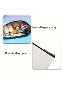 1 chiếc Túi cầm tay nữ làm theo yêu cầu, Túi đựng đồ trang điểm, Độc đáo, Nhỏ, Di động, Quà tặng, Dễ thương, In hình trái tim, Có thể gập lại, Sức chứa lớn, Ví đựng tiền xu, Có thể đựng điện thoại, Túi đựng đồ trong túi - Màu be - Xem 8